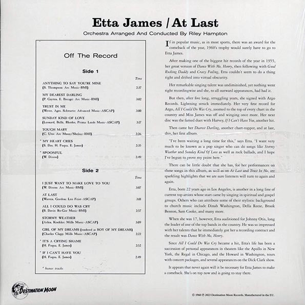Etta James - At Last! Clear Vinyl
