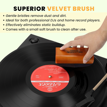 Vinyl Record Cleaning Kit - Complete 5-in-1 - Includes Ultra-Soft Velvet Record Brush, Small Cleaning Brush, XL Cleaning Liquid, and Stylus Brush