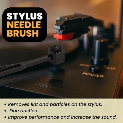Vinyl Record Cleaning Kit - Complete 5-in-1 - Includes Ultra-Soft Velvet Record Brush, Small Cleaning Brush, XL Cleaning Liquid, and Stylus Brush