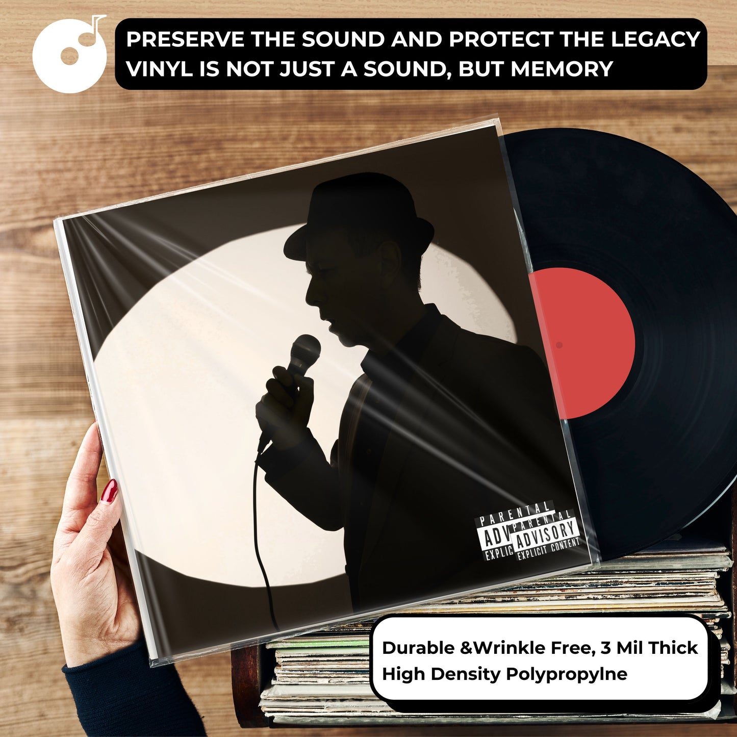 100 Pieces 12.79" x 12.79" Record Outer Sleeves Acid Free 3 Millimeter Thick Clear & Wrinkle Free