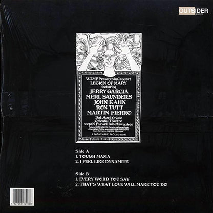 Legion Of Mary (Jerry Garcia) Oriental Theater, Milwaukee Volume 1: April 19, 1975, 1 Disc LP