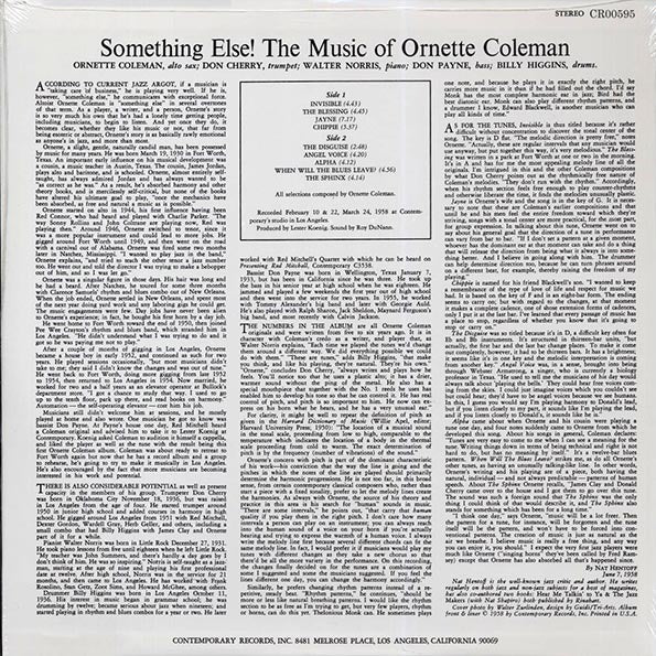 Ornette Coleman - Something Else!!! The Music Of Ornette Coleman