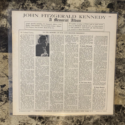 John Fitzgerald Kennedy – A Memorial Album LP 1963 Premier Albums 2099 VG+