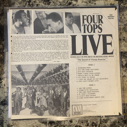 Four Tops Live LP Motown 654 Vinyl VG/VG+ Soul R&B Live Album 1966