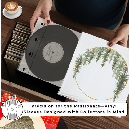 50 Pieces 12.08" x 12.08" Record Inner Sleeves Acid Free, 3.5 Mil Thick Rice Paper Lined Master Sleeve, Your Favorite Vinyl Protector Brand