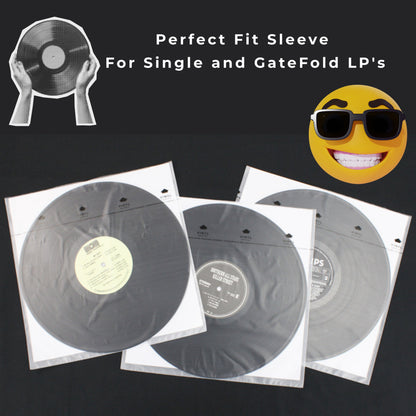 50 Pieces 12.08" x 12.08" Record Inner Sleeves Acid Free, 3.5 Mil Thick Rice Paper Lined Master Sleeve, Your Favorite Vinyl Protector Brand