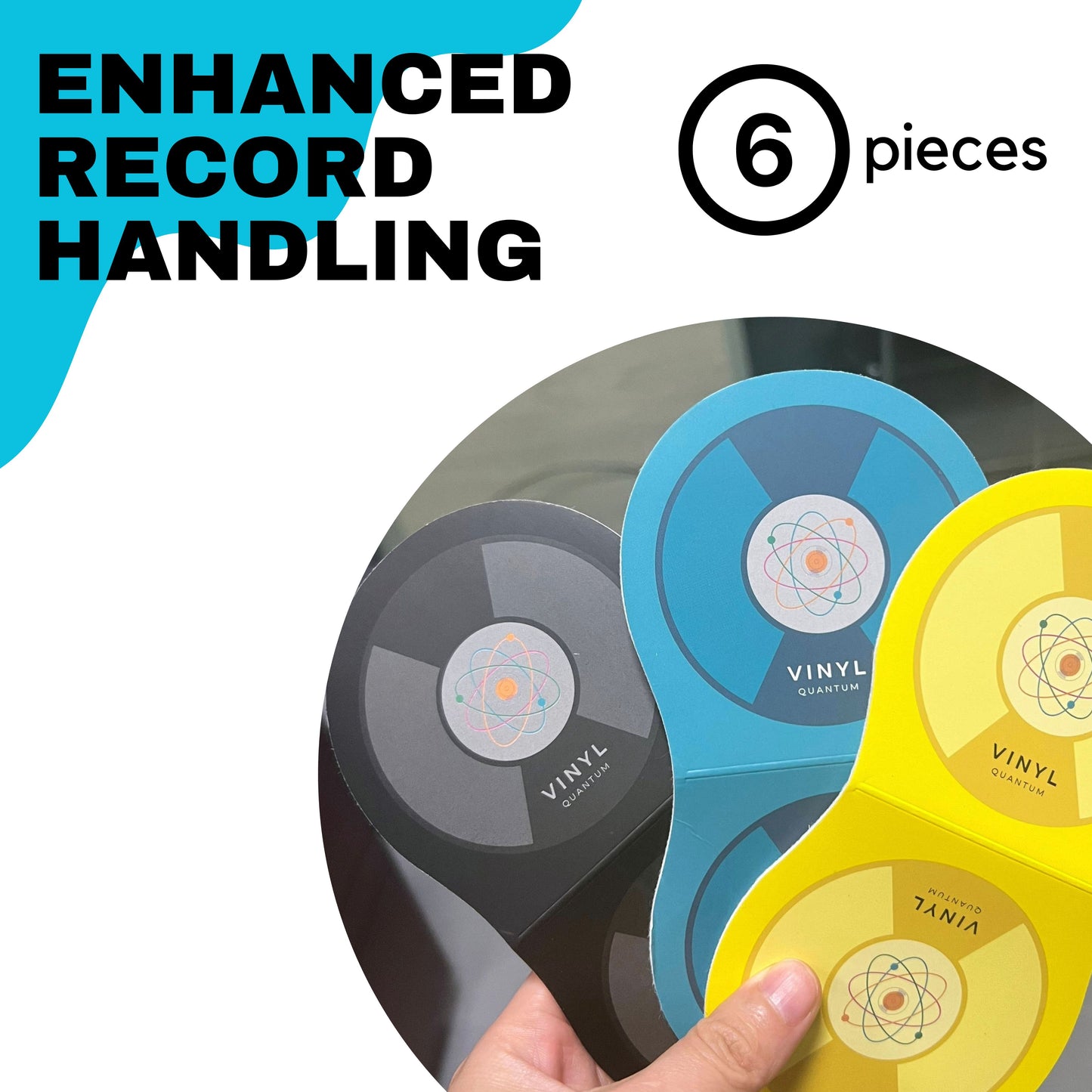 6 Pieces Anti Static Record Miiten & Handler - Record Player Accesories with Soft Microfiber Material, Protect Against Scratch & Dirt.