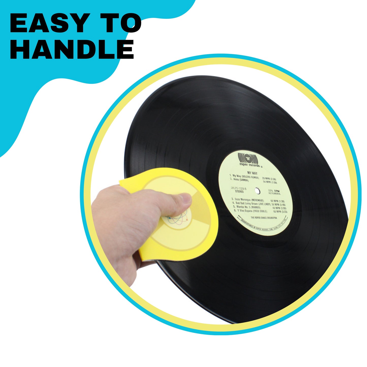 6 Pieces Anti Static Record Miiten & Handler - Record Player Accesories with Soft Microfiber Material, Protect Against Scratch & Dirt.