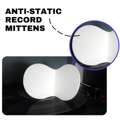 6 Pieces Anti Static Record Miiten & Handler - Record Player Accesories with Soft Microfiber Material, Protect Against Scratch & Dirt.