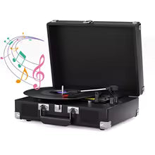 Record Player, 3-Speed 33/45/78RPM Vinyl Spinner with 2 Built-in Stereo Speakers, Headphone Jack