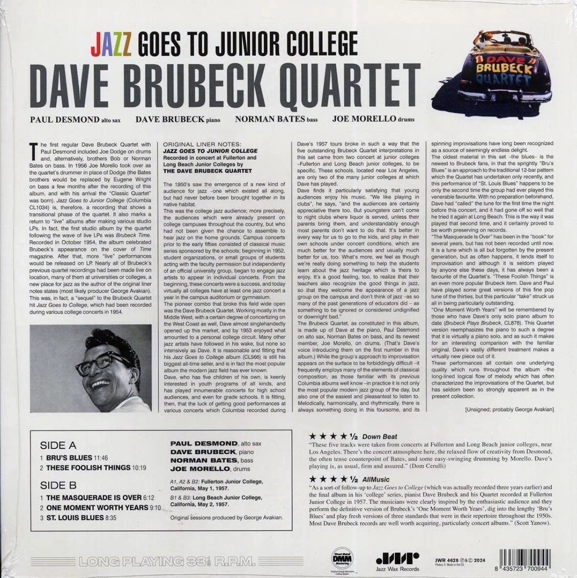 VINYL Dave Brubeck Quartet - Jazz Goes To Junior College